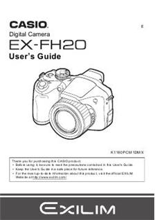 Casio Exilim EX FH 20 manual. Camera Instructions.